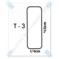 Etiquetas adhesivas T-3  4,5 x 1,4 cm